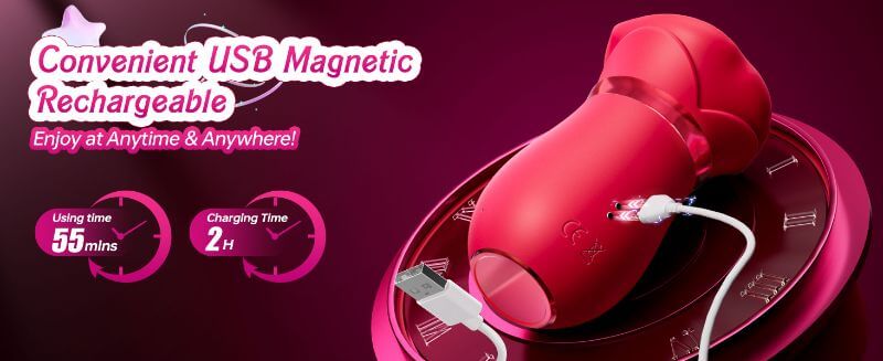 4-IN-1 Sucking & Licking Rose Toy USB Charging
