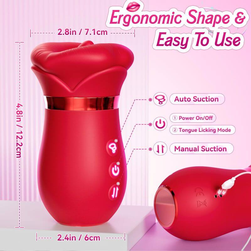 4-IN-1 Sucking & Licking Rose Toy Discreet Packaging