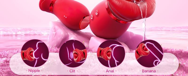 4-IN-1 Sucking & Licking Rose Toy