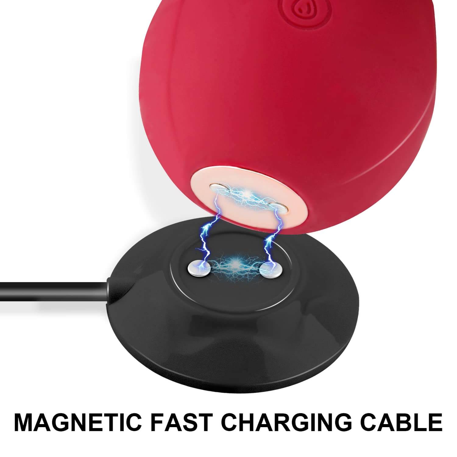 Black Rose Toy Charger - Magnetic USB Charging Dock Station - 2.6Ft