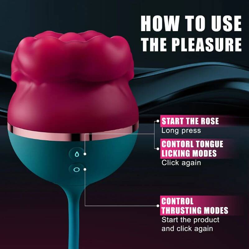 Mouth Shape Rose Toy With Dildo