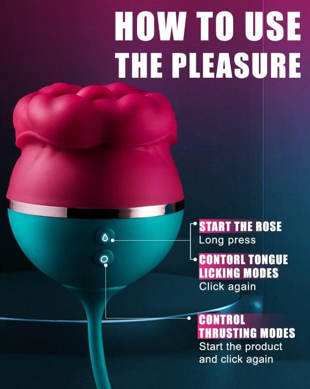 Mouth Shape Rose Toy With Dildo