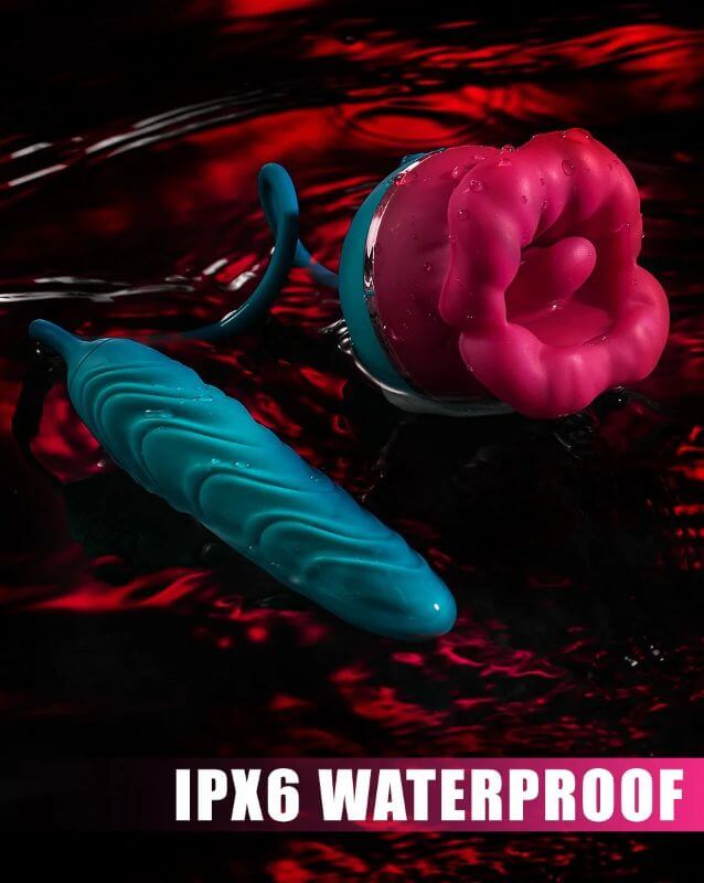 Mouth Shape Rose Toy With Dildo