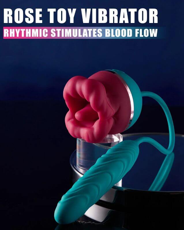 Mouth Shape Rose Toy With Dildo