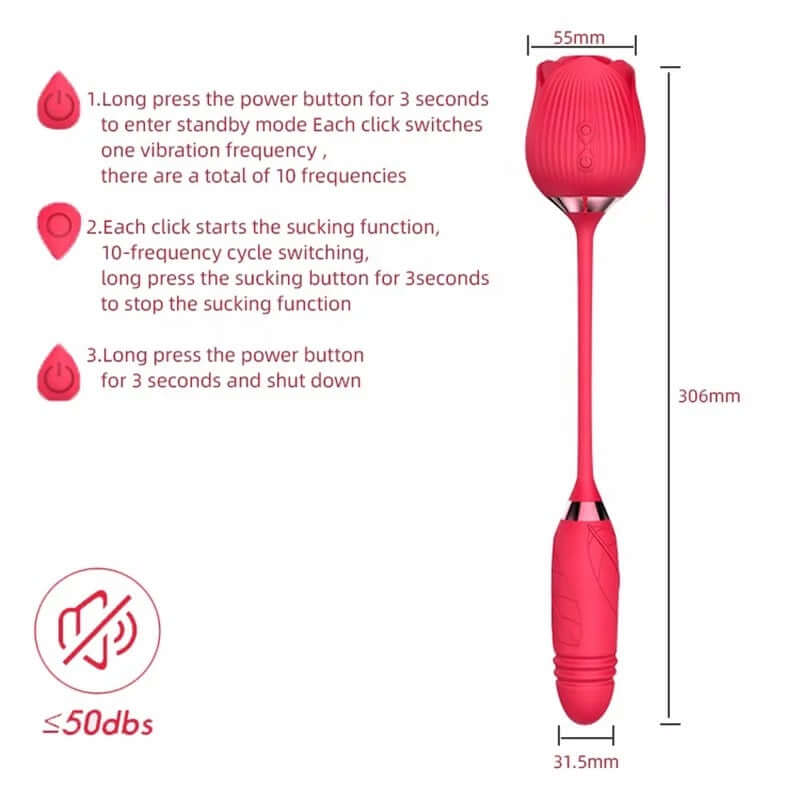 Rose Toy Extendo | 10 Licking modes & 10 Telescopic modes
