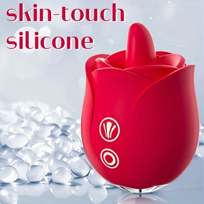 Rose Toy Vibrator For Women, Shocked Clitoral Nipple Tongue Licking Stimulator With 9 Modes, 9 Vibration Modes