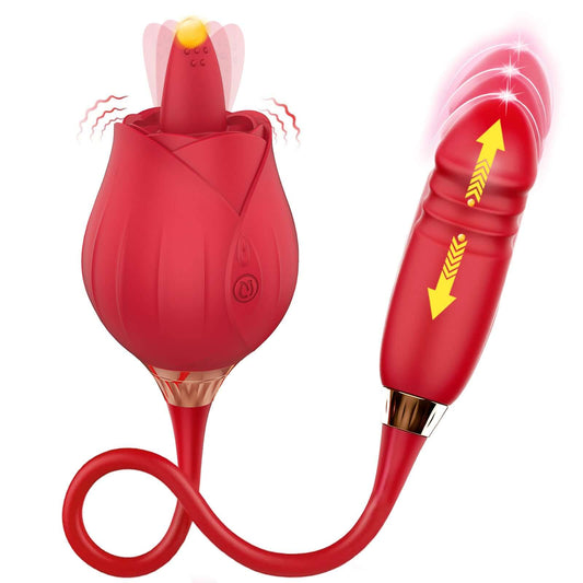 Tongue-licking & Thrusting Rose Toy