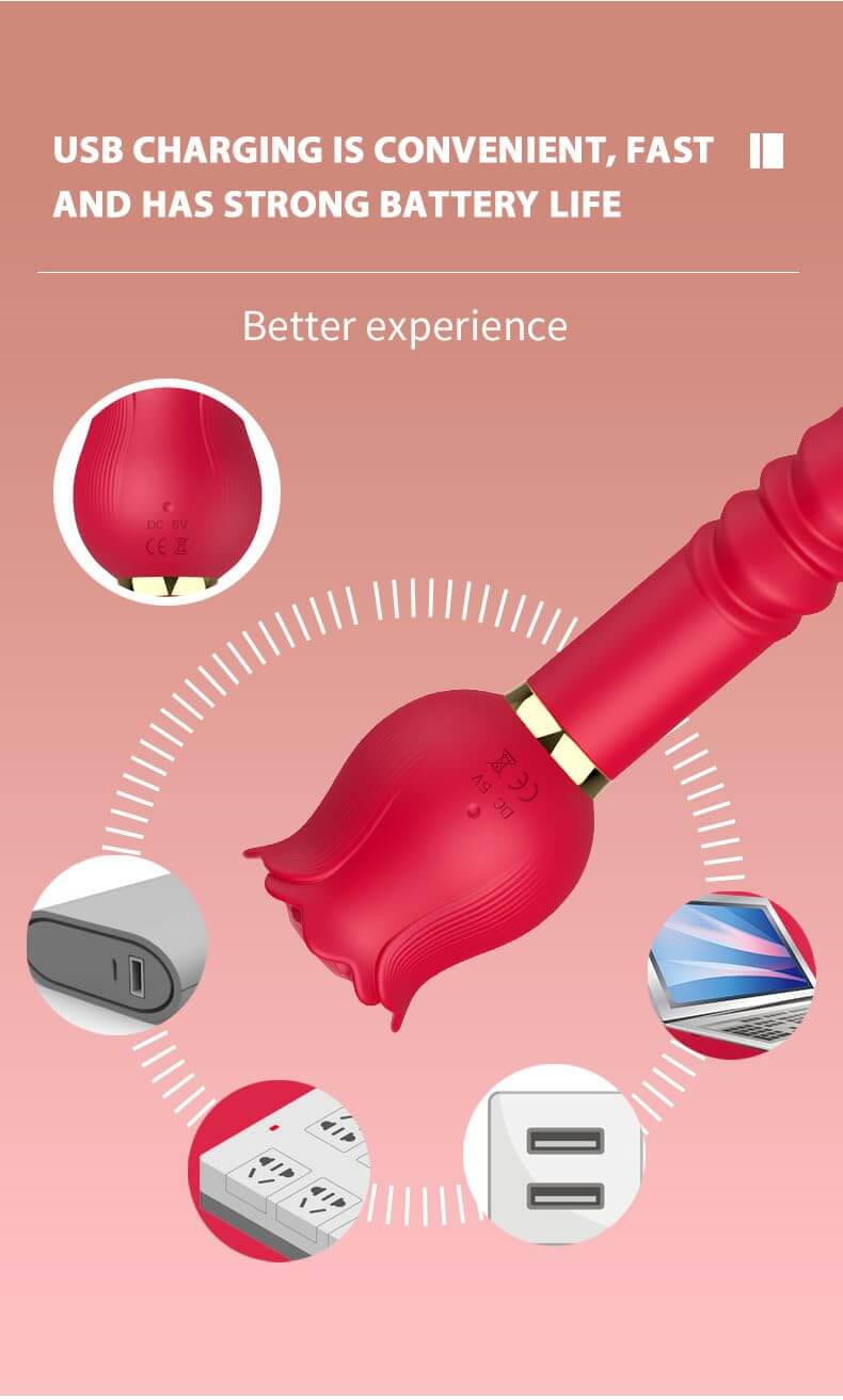rose telescopic toy usb charging